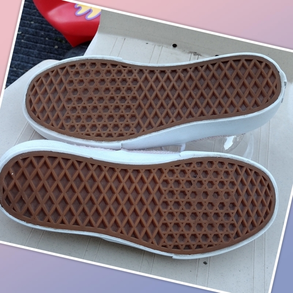 VANS Pink Woven Platform Sneakers Lace Up Shoes Comfort Size 6.5 US - Picture 4 of 5